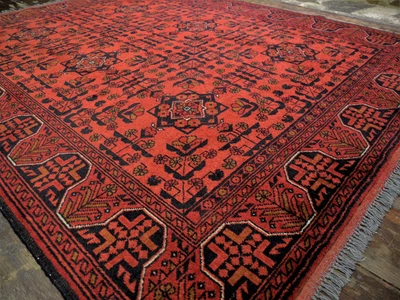 £45 • Buy JOHN LEWIS Afghan Handmade WOOL Rug KHAL MOHAMMADI 6.7ft BOKHARA Persin KNOTTED