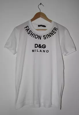 D&G Dolce Gabbana Fashion Sinner Logo T Shirt 40 READ DESCRIPTION • £56.94