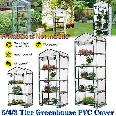 3 4 5 Tier Mini Greenhouse Outdoor Garden Plants Grow Green House PVCNot Frame • $14.99