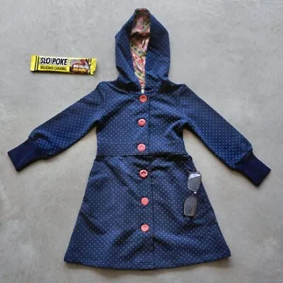 Matilda Jane Homeroom True Blue Hooded Willow Jacket Size 8 Girls Polka Dot • $34.95