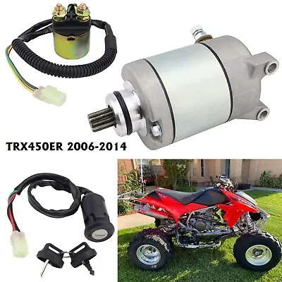 Starter Motor For Honda TRX450ER 2006-2014 ATV With Relay & Ignition Key Switch • $40.45