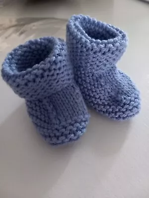 Hand Knitted Baby Boots For 0 - 3 Months • £2.50