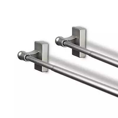 Adjustable 9 -16  Magnetic Curtain Rod ( Set Of 2 ) - Satin Nickel • $25.93