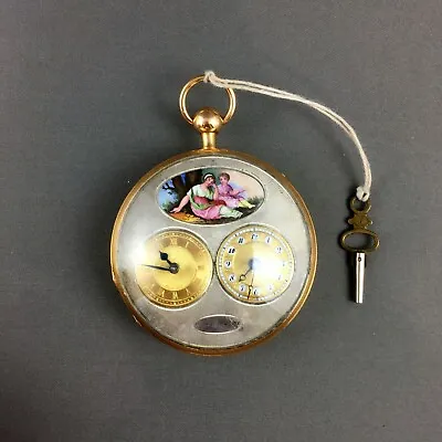 Courvoisier & Co. 18k Yellow Gold Quarter Repeater Two Time Zone Pocket Watch • $4700