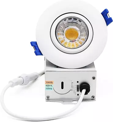 3 Inch Waterproof Recessed Shower Lights 9W COB 3 Colors Adjustable Gimbal Ceil • $43.92