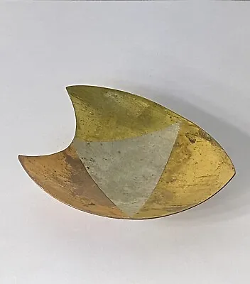 Modernist Mixed Metal Dish Geometric 3 Footed Trinket Dish Made In Mexico • $23.99