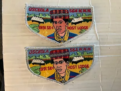 Osceola Lodge 564 S11 1991 SE-1 Host Set Of 2 Different Florida OA Flaps Sw • $7.95