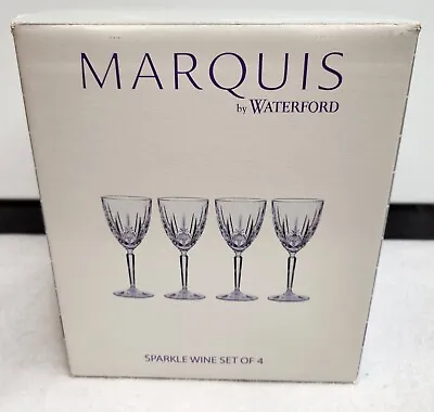 Marquis By Waterford Sparkle Wine Glasses Set Of 4 7.5  Tall Model# 156157 NIB • $39.99