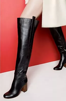 VC Signature Vince Camuto  Kylar  Black Leather Over The Knee Boots U.S. Size 7M • $75