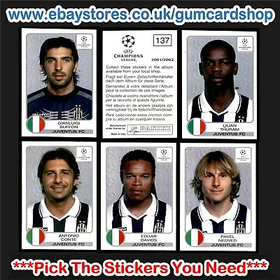 Panini Champions League 2001/2002 (JUVENTUS)  *Please Select Stickers* • £1.49