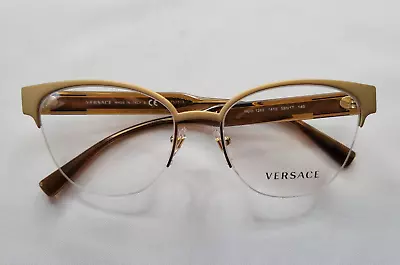 Versace Ve1265 1410 Matte Gold Honey Optical Frame Eyesize 53-17-140 Made Italy • $179.52
