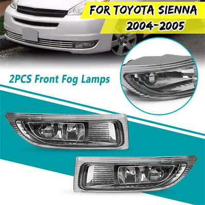 Pair Front Bumper Fog Lamp Driving Light Clear LH+RH For Toyota Sienna 2004-2005 • $33.05
