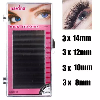 Soft Faux Mink Mixed Length  Eyelashes Extension Individual False Eyelashes • £4.55