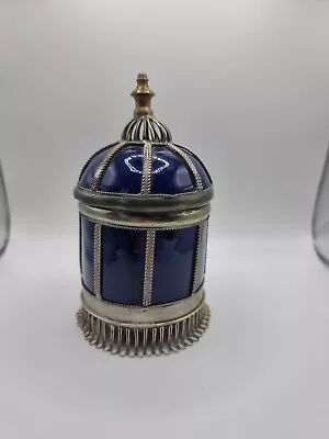 £100 • Buy Moroccan Cobalt Blue Glazed Hand Thrown Ceramic Blue Tea Caddy Sugar
