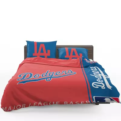 Los Angeles Dodgers MLB Baseball National League Quilt Duvet Cover Set Bed Linen • $67.99