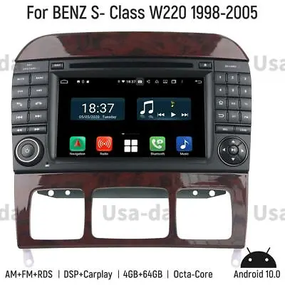 Car GPS Navigation Android10.0 Car Radio Stereo For BENZ S-Class W220 1998-2005 • $454.09