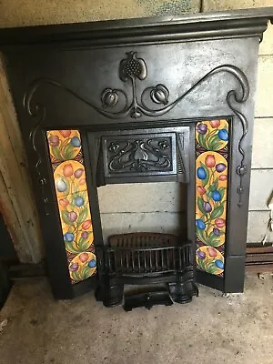 £1200 • Buy Antique Victorian Cast Iron Fireplace Surround Tulip Art Deco Style