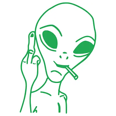 Alien Middle Finger Decal Stickers Tumbler Car Window Wall Laptop  22 Variations • $4.67