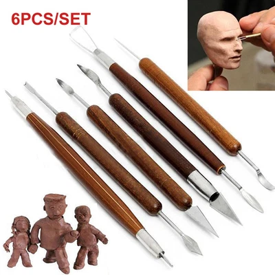 £4.20 • Buy 6Pcs Clay Sculpting Tools Set Wax Carving Pottery Shapers Polymer Modeling XE