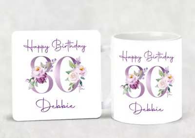 £11.99 • Buy Personalised Birthday 18th 21st 40th 50th 60th 70th 80th Mug Cup With Coaster