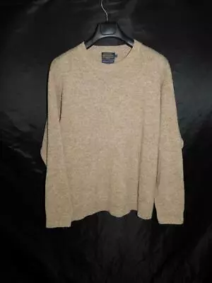 Pendleton XL Brown Shetland Wool Sweater Crew Neck Pullover Washable Mens XL • $29.94