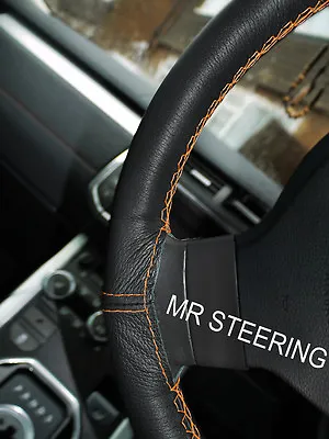 For Mg Mgb 1962-1976 True Leather Steering Wheel Cover Orange Double Stitching • $43.16