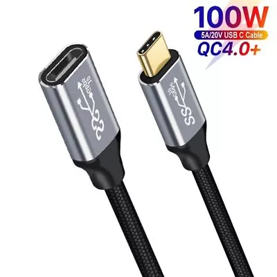 Male To Female PD 100W Fast Charging Extension Cable Type C Cable USB 3.1 Gen 2 • $18.71