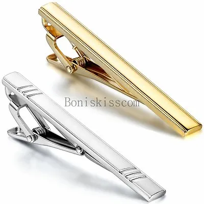 Gentleman Mens Metal Simple Necktie Tie Bar Clasp Clip Clamp Pin Party Wedding • $7.99