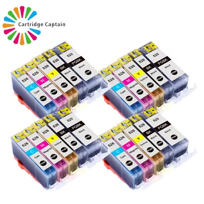 20 Canon PGI-525 CLI-526 Ink Cartridges Compatible Pixma MG5300 MG5200 IX6550 • £16.05