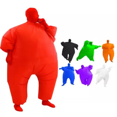 Fan Operated Inflatable Fancy Chub Fat Masked Suit Dress Party Costume • $25.89