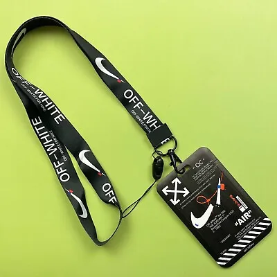 Nike Lanyard Black Key Chain With Classic Off White Design With Id Holder • $9.99