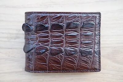 Full Genuine Crocodile Alligator Leather SKIN Men Bifold Wallet Brown Tail #P15 • $61.20