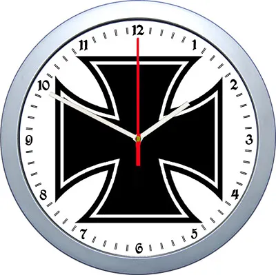 Wall Clock With Motif : Iron Cross ( Ek) Optional: Radio Dedication Possible • £34.51