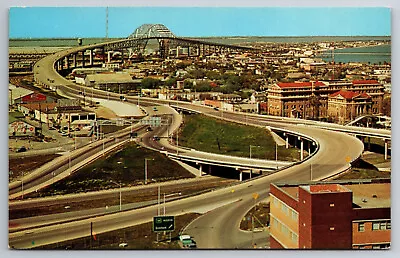 Vintage Postcard TX Corpus Christi Harbor Bridge Aerial View Chrome ~12302 • $2.01