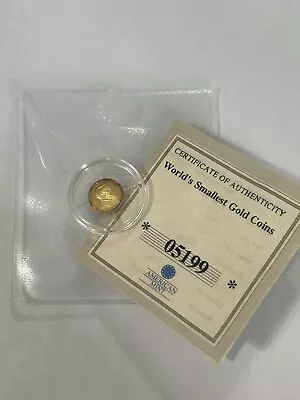 World's Smallest Gold Coin Kruggerand American Mint 14k Gold .5 Gram • $49.99
