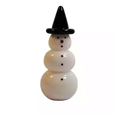 Vitrix Hot Glass Studio Snowman With Witch's Hat Signed • $125