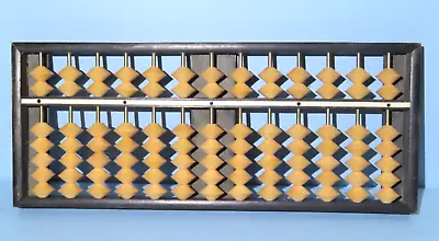 Vintage Japanese Soroban Wood Abacus Calculator Beads 2 / 5 13 Rows 12  X 5  • $12.95