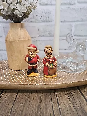 1973 Ceramic Christmas Santa & Mrs. Claus Figurines Handpainted • $24.95