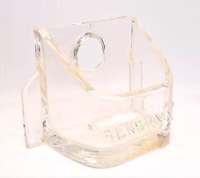 Vintage Hendryx Clear Glass Bird Cage Seed Water Cup Feeder • $29.99