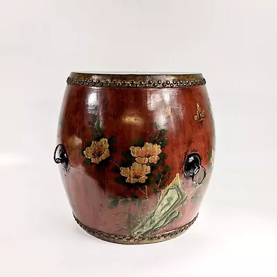 $300 • Buy 20th Century Chinese Red Lacquer Wooden Drum