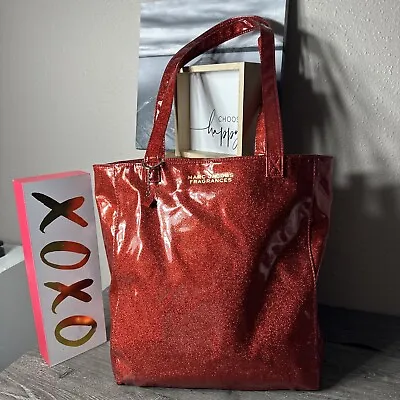 Marc Jacobs Fragrances Red Glitter PVC Lined Logo Charm Tote New Without TagsGWP • $27.50