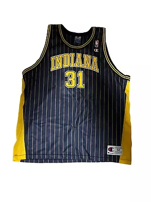 Authentic Indiana Pacers Reggie Miller Champion Pinstripe Jersey  Size 52 NBA • $67.99