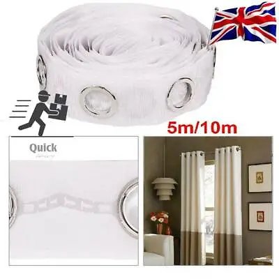 £9.85 • Buy 10M Curtain Header Tape 80 Rings Liner Accessories Sewing Silver Curtains Blinds