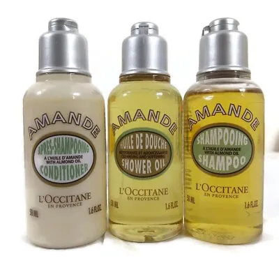 L'Occitane Almond Shampoo & Conditioner Shower Oil Set X 3 NEW • $34.99