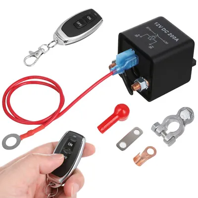 12V Wireless Dual Remote Car Battery Disconnect Relay Master Kill Cut-off Switch • £15.89