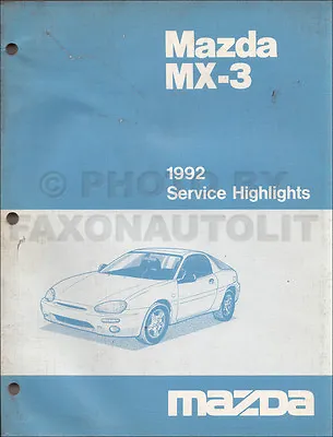 1992 Mazda MX3 Factory Service Hightlights Original Manual MX 3 • $19