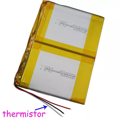 3.7V 6000 MAh LiPo Polymer Li Battery 3 Wires Thermistor For Tablet PC 40140100 • £16.99