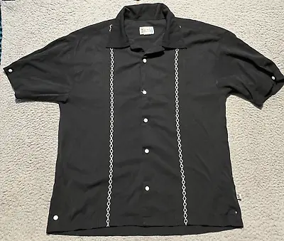 Vintage BC Ethic Shirt Men Large Bowling Lounge Button Up Shirt Rockabilly USA • $42.49