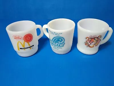 Fire King Wamr AM RadioMcDonald'sTiger Mug Coffee Cups 1970s Lot Of 3 • $59.99