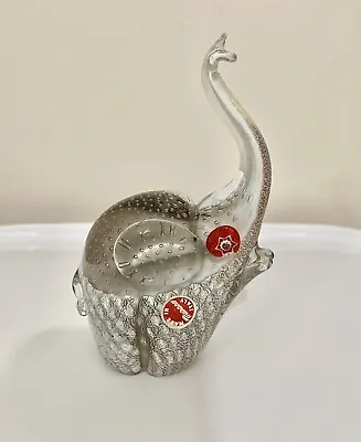 Murano Glass Vintage Millefiori Elephant Figurine  • $60